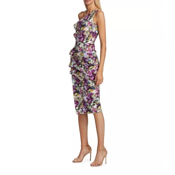 Chiara Boni La Petite Robe Floral One-Shoulder Dress size 8 - Picture 3 of 12
